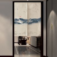 【HOT】✔ Chinese Hanging Curtain Ink Painting Bedroom Half Door Partition Shui Noren