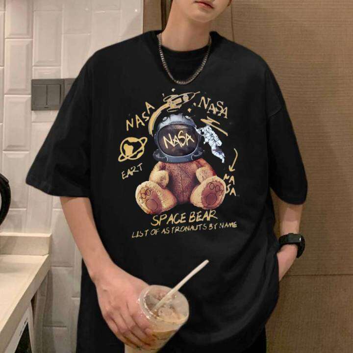 เเขนสั้นเสื้อยืดผู้ชายผ้ายืดผ้าคอตตอนลายเเท่ใส่สวยใส่สบาย