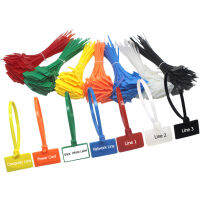 250pcs 4*150mm Markers Loop Tag Locking Mark Tag Zip Self Labels Plastic Cable Ties Marker Tie Marker Cable Tie