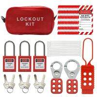 ชุด Lockout Tagout-แท็ก Lockout,เชือกไนลอน,กระเป๋าเก็บของทำจากไนลอน,กุญแจ Redsafety,ล็อค Tag Lockout (ชุดสีแดง)