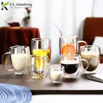 Buy Double Wall Glass Coffee Mugs 450 ML, 1CHASE