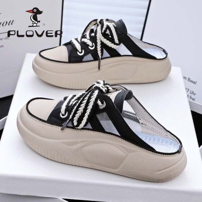 【Hot Sale】 PLOVER lazy Baotou half-slip shoes womens outer 2023 new summer flat casual half-thong