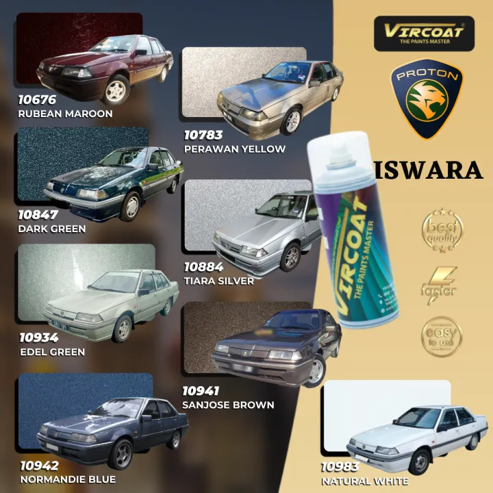 [Proton Iswara] VIRCOAT Car Body Touch Up Paint/ Aerosol Spray 2K Paint