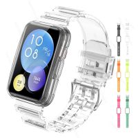 Sport Clear Band + Protective Case for Huawei Watch Fit 2 Transparent Silicone Strap Hauwei Huawey Huwei Huawie Watch Fit2 Fit Cables