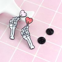 hot【DT】 Hand Enamel Pin Wholesale Gothic Couple Brooches Pins