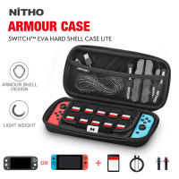 Niทีวี SWITCH ARMOUR CASE LITE เคสพกพาใส่ได้กับ Nintendo Switch/lite คอนโซลและอุปกรณ์เสริมเคสกระเป๋าเดินทางแบบแข็งพกพาสีดำ