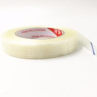 1PCS 25M Striped Fiber Tape Transparent Fiber Tape Strong Air Model Ship Model Fixed Fiber Tape Adhesives Tape