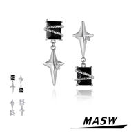 MASW Original Design S925 needle Cool Star Earrings 2022 New Trend Asymmetrical High Quality Zircon Earrings For Women Jewelry