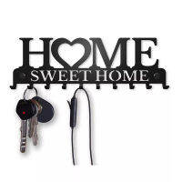 Sweet Home โลหะสีดำระเบียงติดผนังราวแขวนเสื้อผ้าที่ใส่กุญแจห้องครัวออแกไนเซอร์ห้องอาบน้ำ Rangement Hooks ไม้แขวนเสื้อ Storage