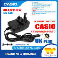 【Popular choice】 12โวลต์1.5A AD-A12150LW AC A Dapter สำหรับ Casio AT-3 AT-5 AT-5D Casiotone ToneBank แป้นพิมพ์เปียโนดีเจควบคุม XW-DJ1แหล่งจ่ายไฟสาย