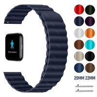 ✢∋❁ Magnetic Leather Wrist Strap for Realme Watch 2 Pro Smartwatch Soft Band for Realme Watch S Pro Watchband Accessories 20 22mm