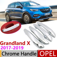 for Opel Vauxhall Grandland X 2017~2019 Luxuriou Chrome Exterior Door Handle Cover Car Accessories Stickers Trim Set 2018