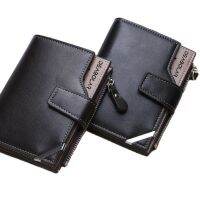 Casual Mens Wallets PU Leather Solid Zipper Hasp Short Wallet Men Coin Purses Credit Card Holder Business Male Purse Quality