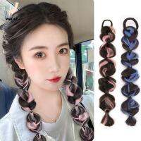 KDJFJEOFML สาวๆ DIY อุปกรณ์ตกแต่งผม ยางรัดผม Braids สังเคราะห์ปลอม ยางยืด วิกผม braider วิกผมบิด braids เชือกถักเปีย ไฮไลท์หางม้า