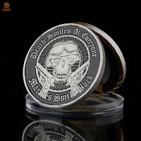 USA Marine Corps Military Challenge Coin Double Gun Skull Silver Plated Liberty Eagle Token Commemorative Coin Collection