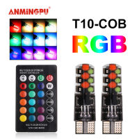 ANMINGPU 4Pcs Rgb T10 Led สัญญาณไฟสำหรับ Universal รถ T10 W5W RGB หลอดไฟ Led รีโมทคอนโทรลแฟลช Strobe อ่าน Wedge Light