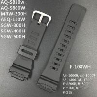 ❍ Rubber Strap For Casio AE-1000w AQ-S810W SGW-400H AEQ-110W W-735H Black Silicone Waterproof Watchband Strap Watch Wrist Bracelet