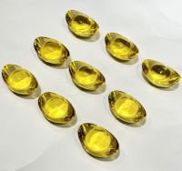 【cw】 Wholesale Glaze Citrine Ingot Artificial Ancient Gold Jewelry Chinese Shui Money Wealth 10Pcs