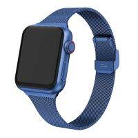 ℡☽◑ สาย Milanese สำหรับ Apple Watch 7 6 5 4 SE Band 44mm 40mm สายสแตนเลสโลหะสำหรับ iwatch Series 3 42mm 38mm อุปกรณ์เสริม