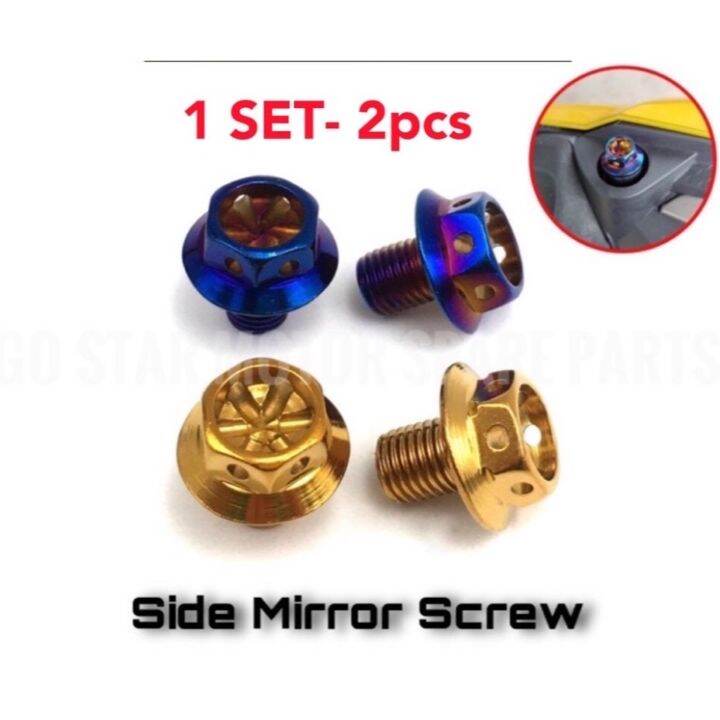 YAMAHA Side Mirror Screw Set Titanium Gold Skru Cermin Sisi LC135 Y15