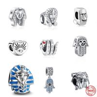 Egypt Newest Sphinx Bead Sterling Silver 925 Pendant Fit Original Bracelet Jewelry Charm God Eye Boy Girl Amulet DIY Gift