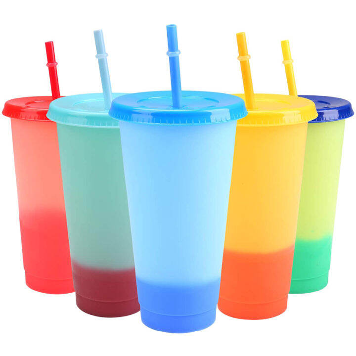 5 colors of plastic cup Variable color cup,Reusable plastic cup Color