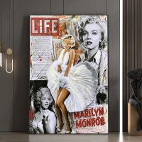 Marilyn Monroe โปสเตอร์พิมพ์ Vintage Old NewsCanvas หญิง Star ภาพวาดผ้าใบสำหรับ Coffee House Office Home ตกแต่ง