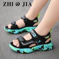 New 2023 Summer Beach Water Children Sandals Fashion Shoes Lightweight Non-slip Soft Bottom Shading Leather Boys Comfortable