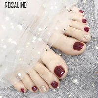 Rosalind 24pcs Muticolor Toenail Patch Glue Type Removable Short Paragraph Fashion Manicure Save Time False Toenail Patch