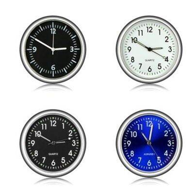 Universal Round Car Clock Stick-On Electronic Watch Dashboard Noctilucent Decoration For SUV Cars