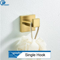 POIQIHY Bathroom Hardware Set Brushed Gold Robe Hook Towel Rail Bar Shelf Tissue Paper Holder Wall Mounted Bathroom Accessories