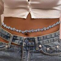 Stonefans Simple Wave Rhinestone Waist Chain Belt Jewelry for Women Sexy Crystal Belly Body Chain Waist Harness Party Jewellery