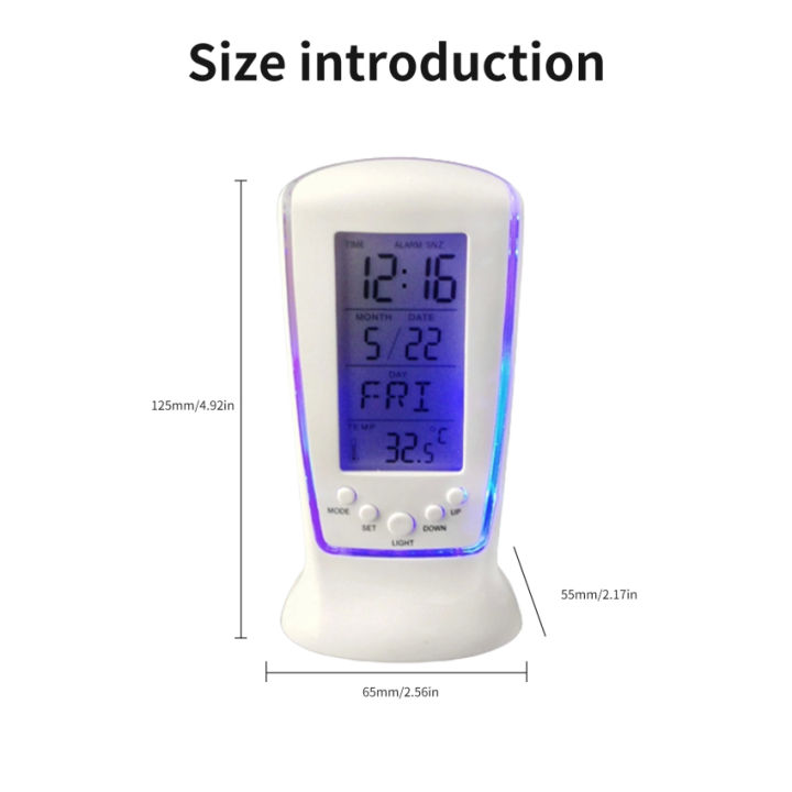 มัลติฟังก์ชั่ปฏิทิน-thermograph-นาฬิกาปลุกดิจิตอลที่มีแสงสีฟ้ากลับปฏิทินอิเล็กทรอนิกส์-thermograph-นาฬิกา-led-ที่มีเวลา