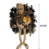 Mummy Shape Halloween Wreath Front Door Porch Decoration Halloween Indoor Outdoor Decoration