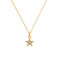 CANNER Golden Zircon Star Necklace For Women 925 Sterling Silver Jewelry Charming Pendant Chain 18K Choker Bijoux Collar Joyero