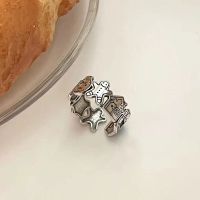 [COD] silver ring Korean ins style Thai cute cartoon graffiti personality fashion