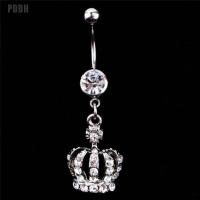 [PDBH แฟชั่น Store] มงกุฎ Rhinestone เครื่องประดับเจาะร่างกาย,จิวสะดือเครื่องประดับ