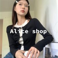 ◊ 2063 Alice ชุดเซ็ท เสื้อยืด ชุดเซ็ท ผู้หญิง เสื้อผ้าแฟชั่นผู้หญิง y2k เอวสูง A29J0VW