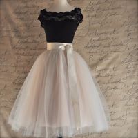 【CW】 26 Colors 5 Layered 65cm Knee Length Tulle Skirt Tutu Waist Pleated Petticoat Elastic Faldas