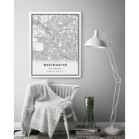 Westminster Chart ผ้าใบพิมพ์,ศิลปะบนผนังผังเมือง,ของขวัญ Colorado Minimalistic Artwork,ของขวัญสำหรับเธอแผนภูมิของขวัญสำหรับคุณผู้ชายผ้าใบพิมพ์1ชิ้นมีกรอบด้านในหรือไร้กรอบ