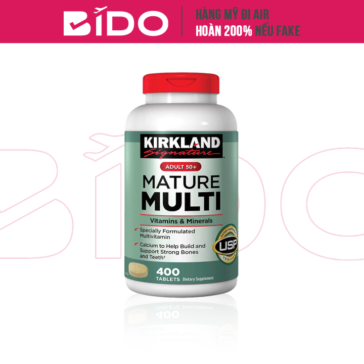 [Hàng USA] Vitamin tổng hợp KIRKLAND Mature Multi Adult 50+ (400 viên