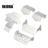 INJORA Stainless Steel Chassis Armor Axle Protector Skid Plate for 1/10 RC Crawler TRX4 TRX-4 Upgrade Part Collars