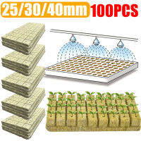 100Pcs Soilless ปลูกฟองน้ำ Grow Garden Starter ก้อน Rock Wool Plug Soilless วัฒนธรรมพื้นผิวต้นกล้าดินบล็อก