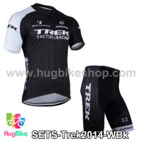 ชุดจักรยานแขนสั้นทีม Trek 14 สีขาวดำ