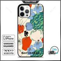 Marimekko 1 Phone Case for iPhone 14 Pro Max / iPhone 13 Pro Max / iPhone 12 Pro Max / XS Max / Samsung Galaxy Note 10 Plus / S22 Ultra / S21 Plus Anti-fall Protective Case Cover