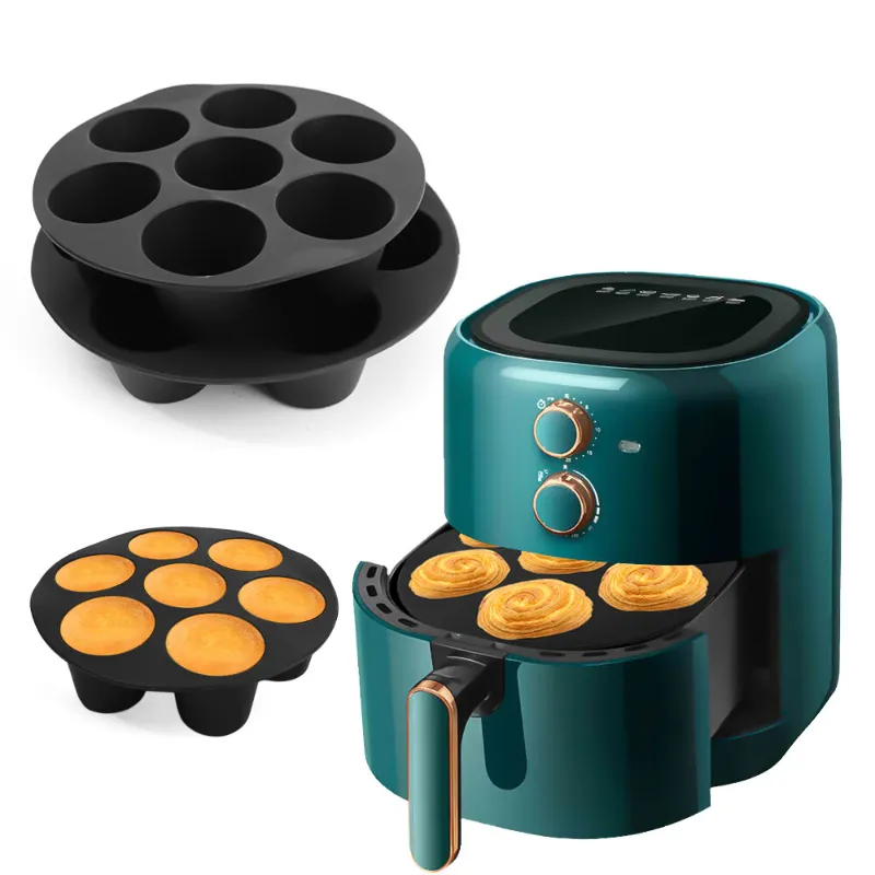 Cake Cups Round Muffin Cup Mold Baking Bakeware Mat Cake Pan For Air Fryer/ Oven