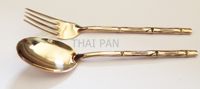 ช้อนส้อม ทองเหลือง 8 นิ้ว Brass fork and spoon 8 inches.