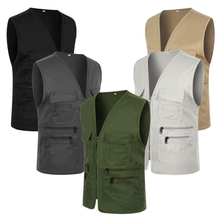 Mens MultiPocket Outdoor Vest Fishing Hiking Photography Waistcoat