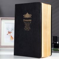 Super thick Retro Golden rim Blank Notebook Dream Hot stamping Soft Notepad large painting write Diary Stationery Journal Gift Note Books Pads