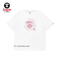 พร้อมส่ง Aape เสื้อยืดแขนสั้นพิมพ์ลายตัวอักษรสะท้อนแสงแฟชั่นฤดูใบไม้ผลิและฤดูร้อน 0539xx รุ่น สี cotton T-shirt